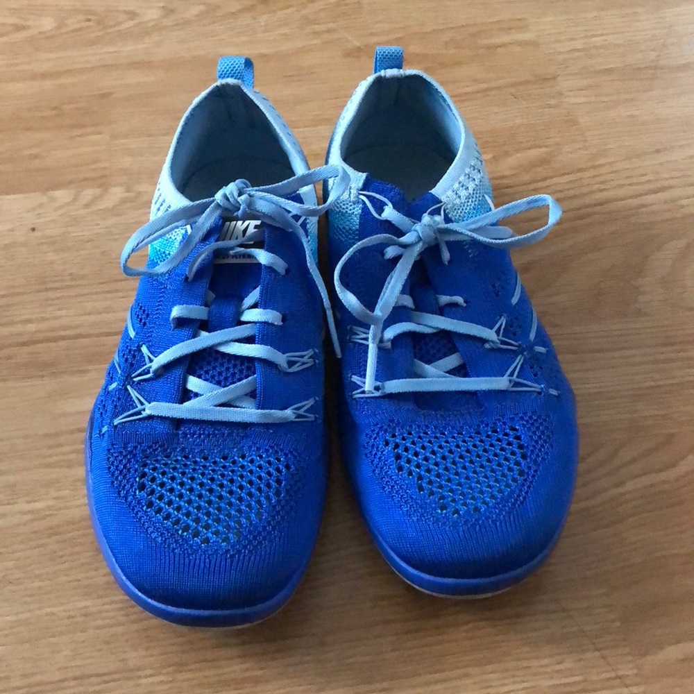 Blue Nike shoes